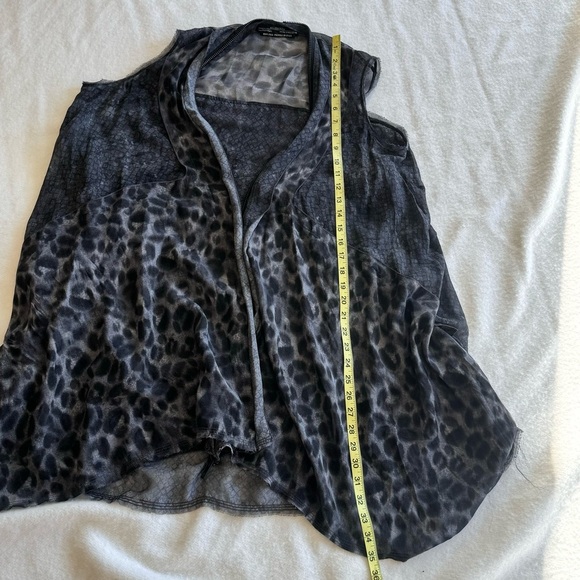 AllSaints Dress | Tunic Animal Print Silk Zip Sleeveless Draped Size US 6 - Picture 10 of 14